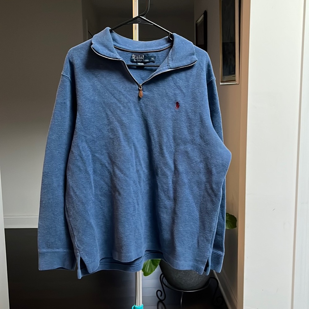 Polo by Ralph Lauren Men’s 1/4 Zip-Up Pullover Blue Sweater Size XL
